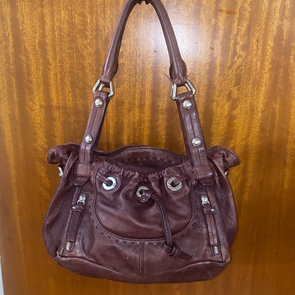 B. Makowsky - Maroon-Reddish Brown Leather Handbag- Lisbon style